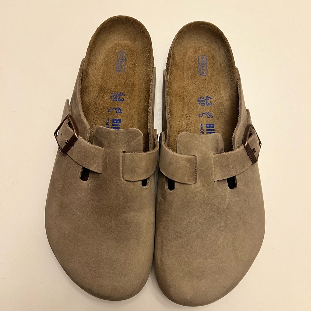 Birkenstock Boston Clog Taupe Oiled Leather